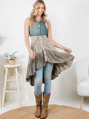 "The Indie" Asymmetrical High Low Top